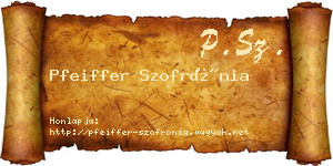 Pfeiffer Szofrónia névjegykártya